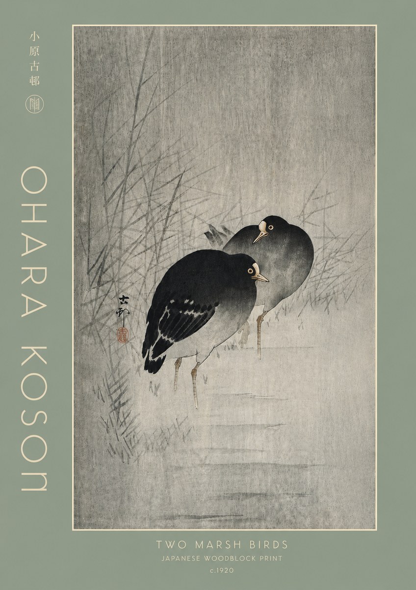 Ohara Koson Two Marsh Birds No4 - Póster