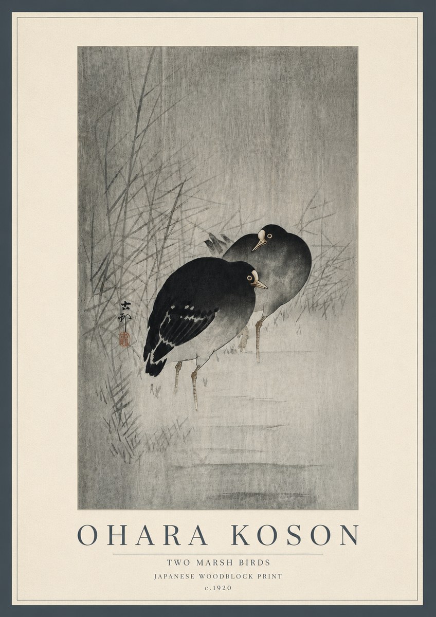 Ohara Koson Two Marsh Birds No5 - Póster