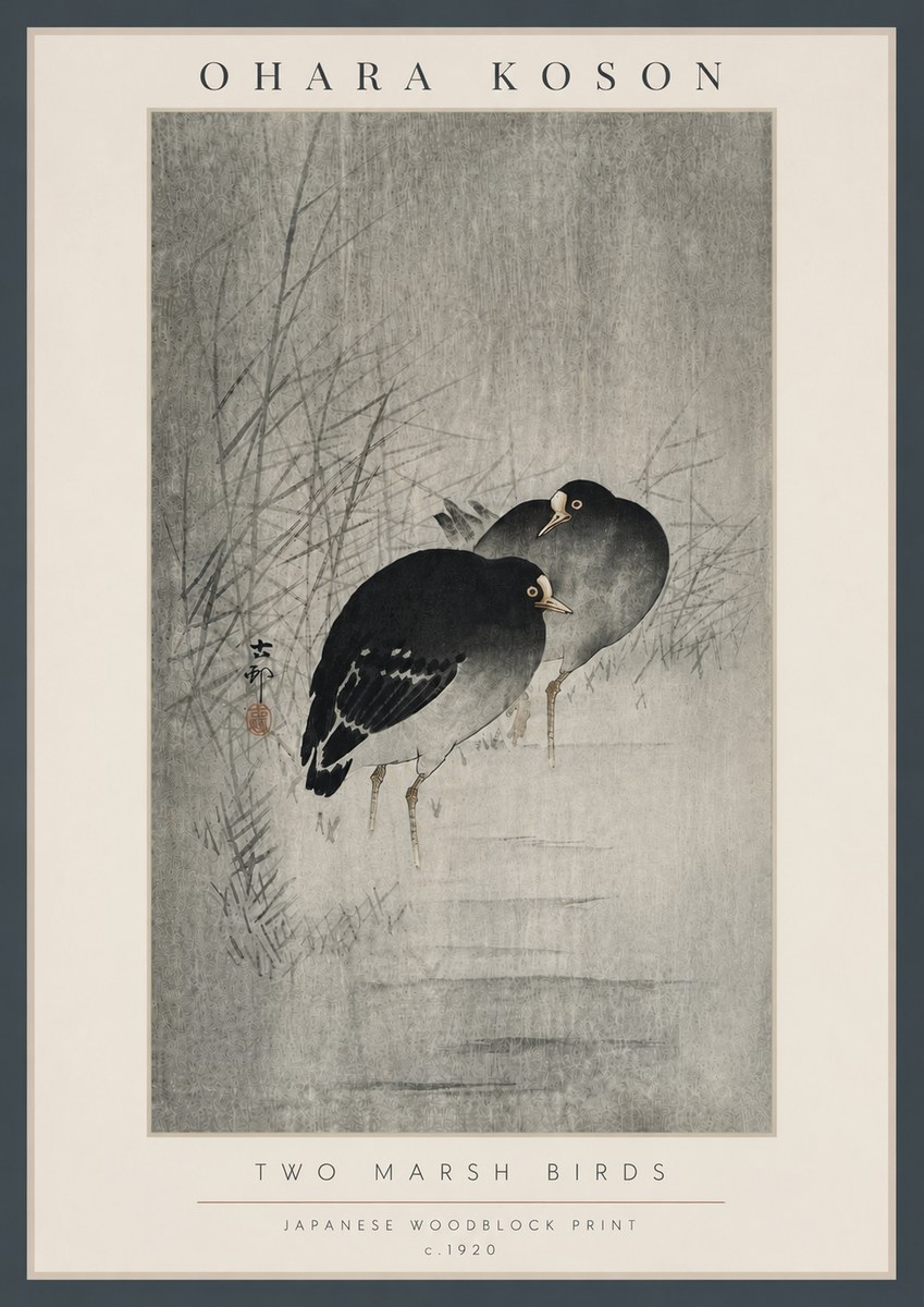 Ohara Koson Two Marsh Birds No6 - Póster