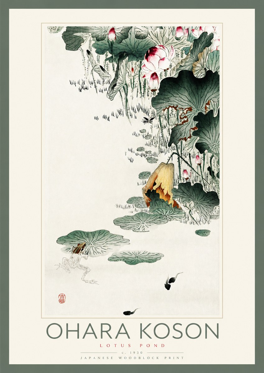 Ohara Koson Lotus Pond No2 - Póster