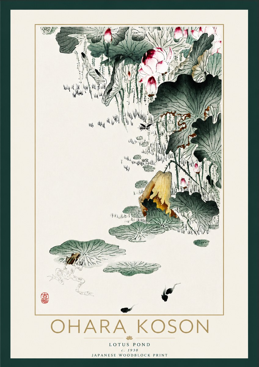 Ohara Koson Lotus Pond No6 - Póster