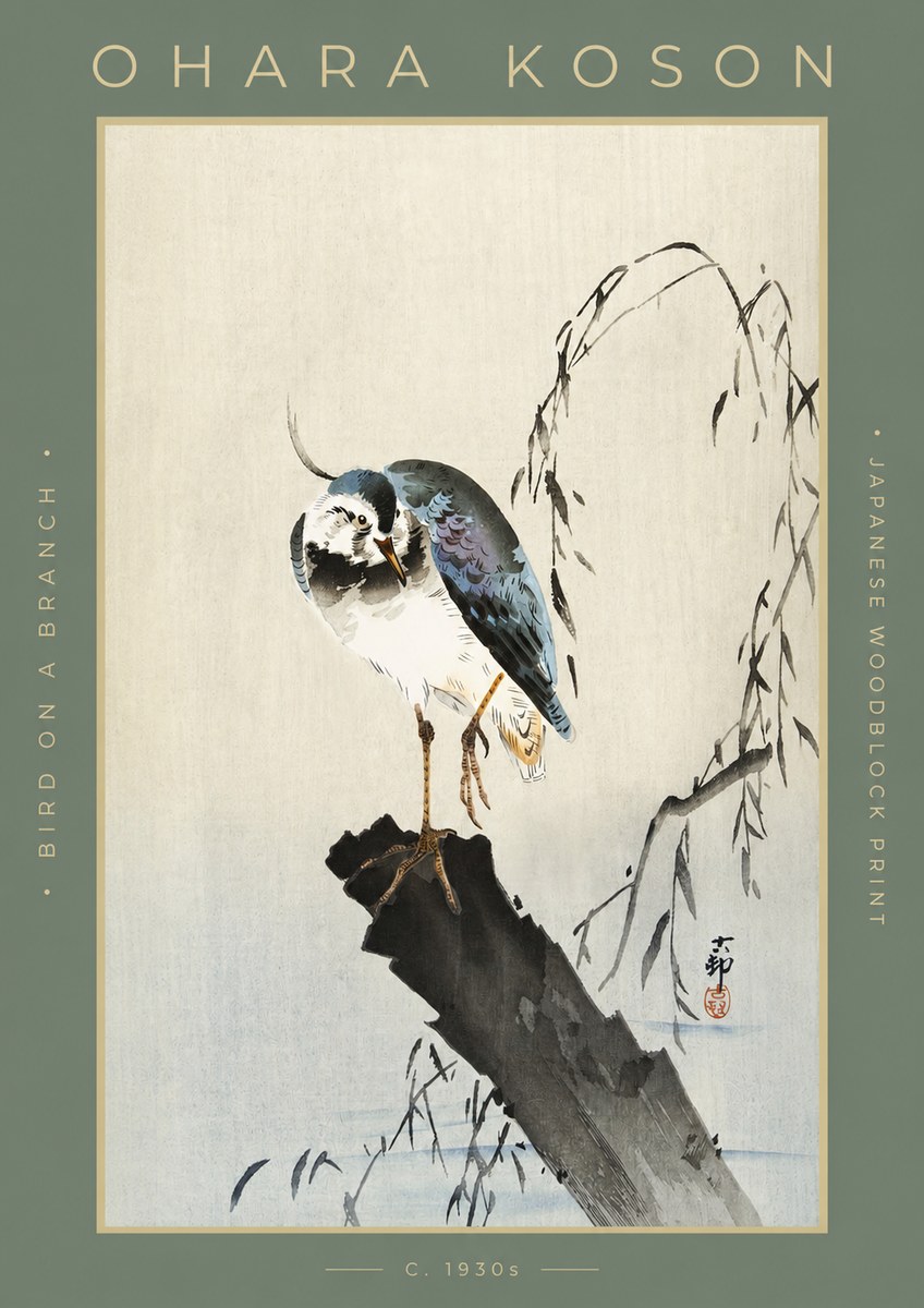 Ohara Koson Bird on a Branch III No2 - Póster