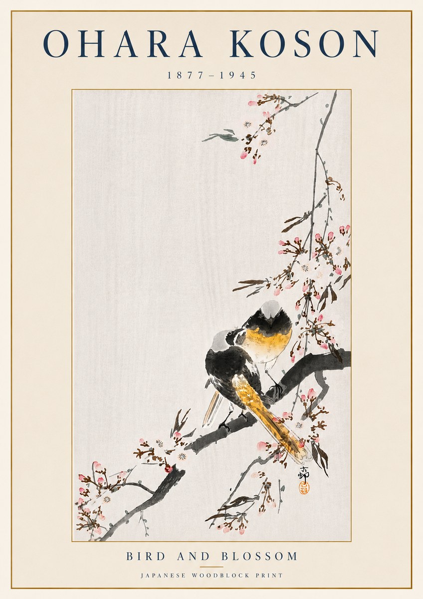 Ohara Koson Bird and Blossom No4 - Póster