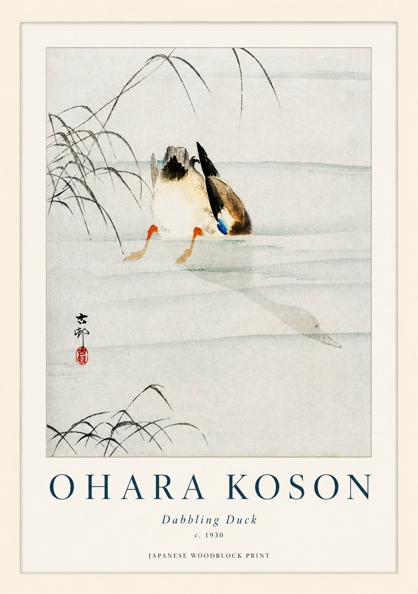Ohara Koson Dabbling Duck No1 - Póster