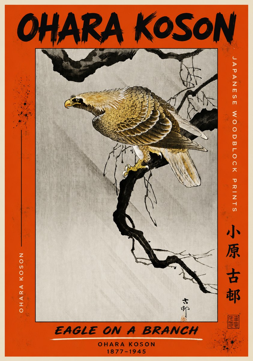 Ohara Koson Eagle on a Branch II No4 - Póster