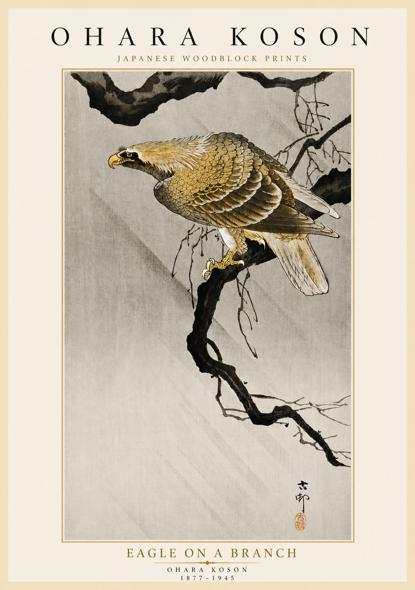 Ohara Koson Eagle on a Branch II No5 - Póster