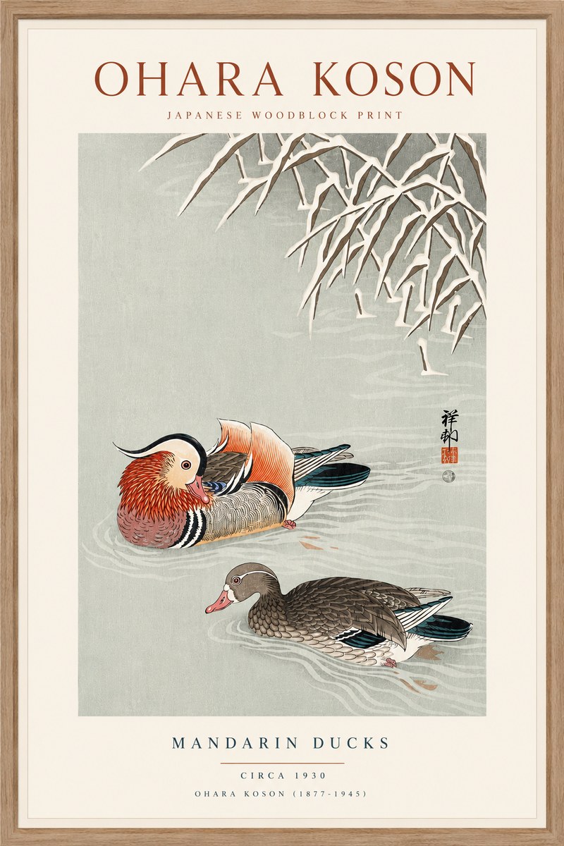 Ohara Koson Mandarin Ducks No6 - Póster