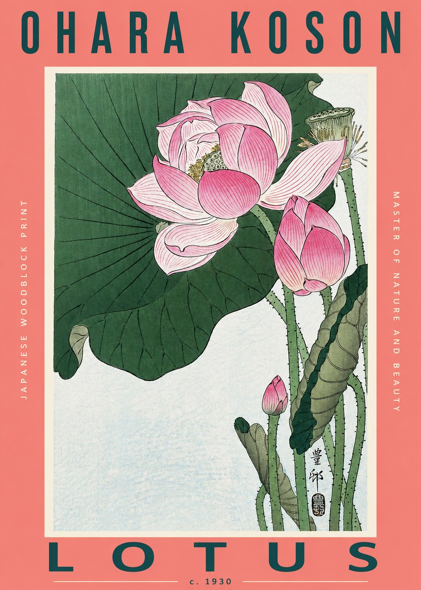 Ohara Koson Lotus II No2 - Póster
