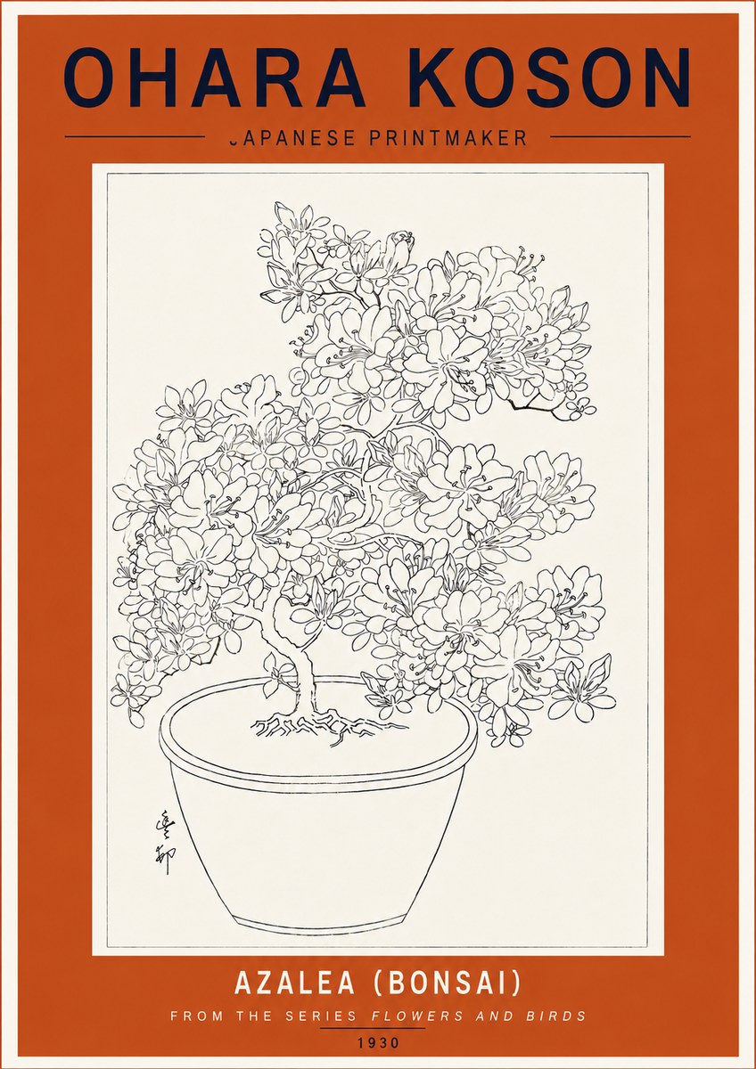 Ohara Koson Azalea (Bonsai) No5 - Póster