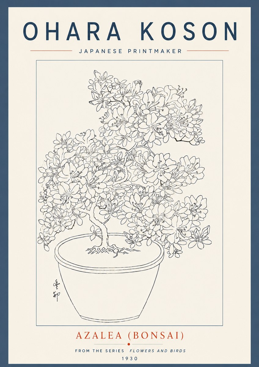 Ohara Koson Azalea (Bonsai) No6 - Póster