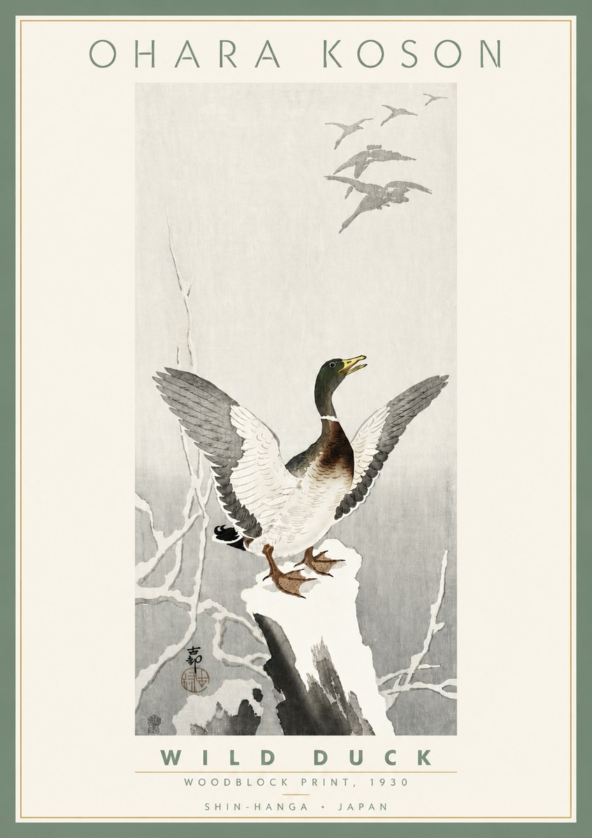 Ohara Koson Wild Duck No4 - Póster