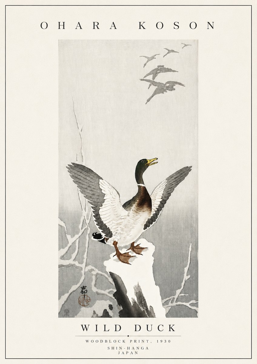 Ohara Koson Wild Duck No5 - Póster