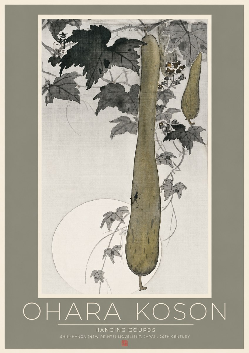 Ohara Koson Hanging Gourds No2 - Póster