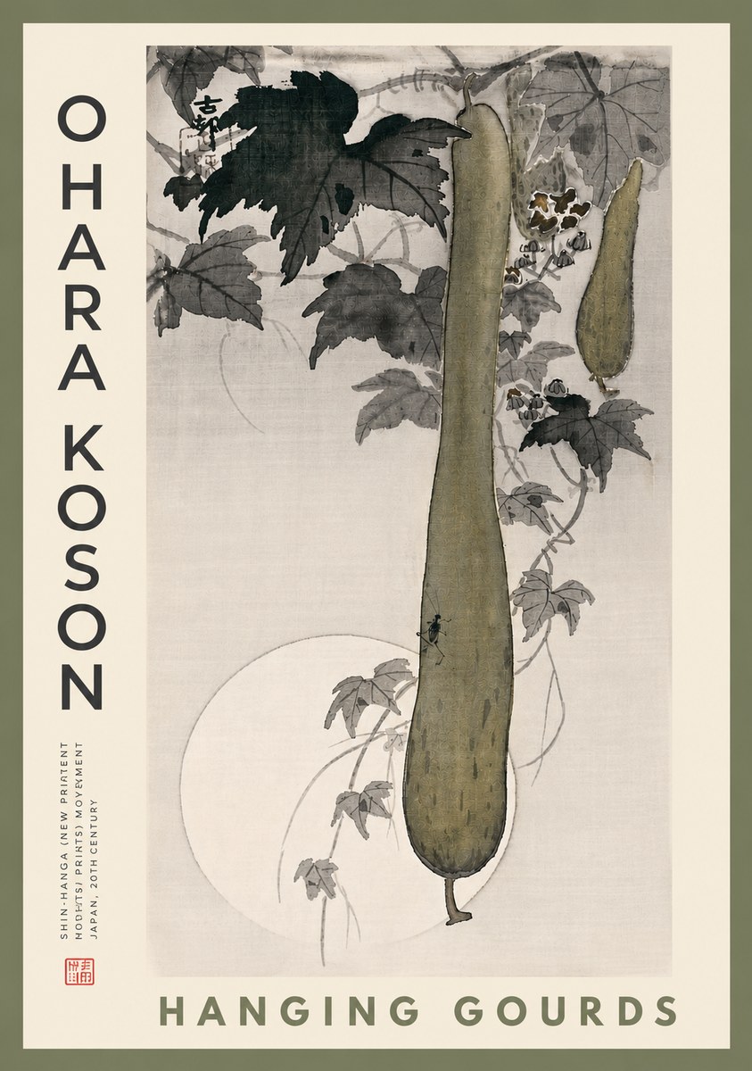 Ohara Koson Hanging Gourds No4 - Póster