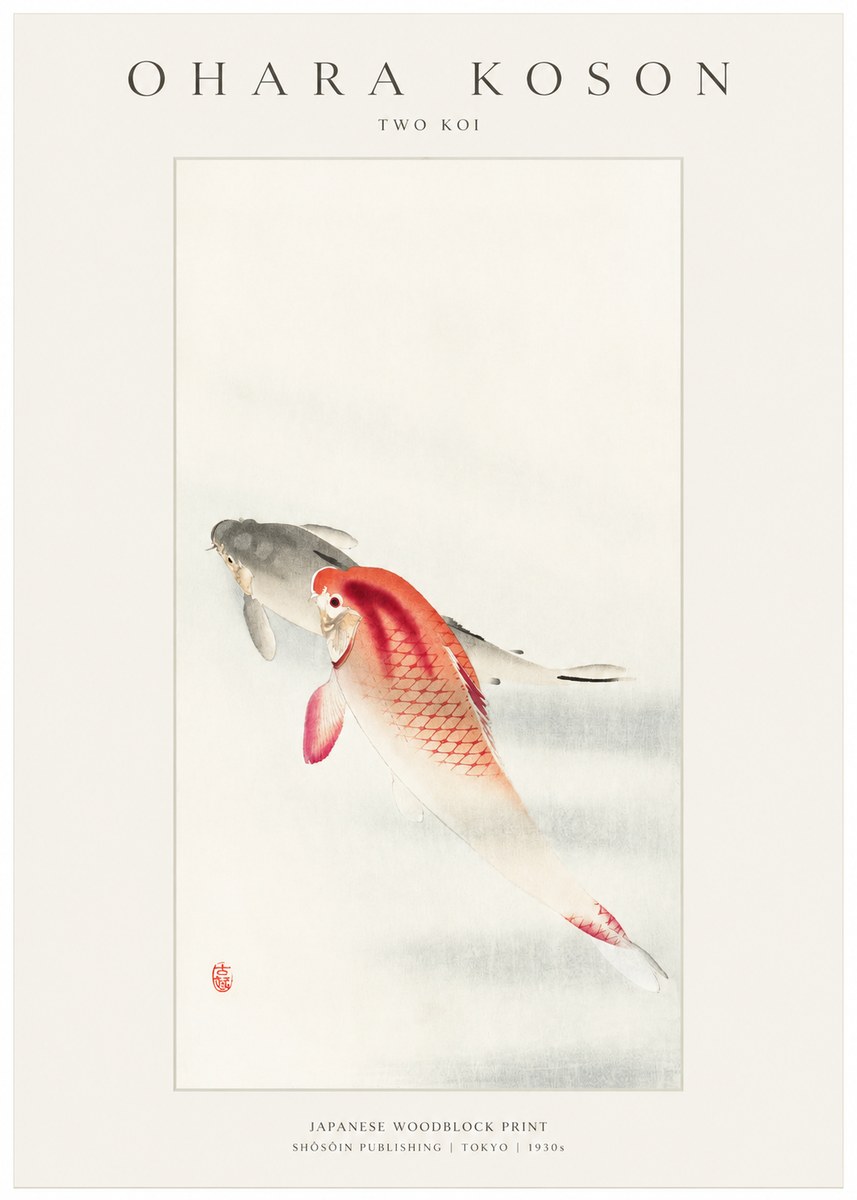 Ohara Koson Two Koi II No1 - Póster