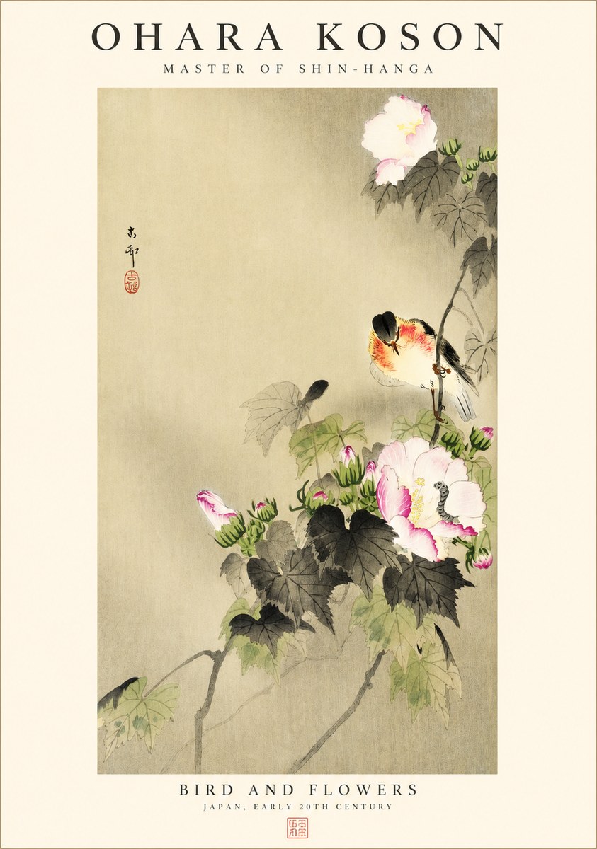 Ohara Koson Bird and Flowers No1 - Póster