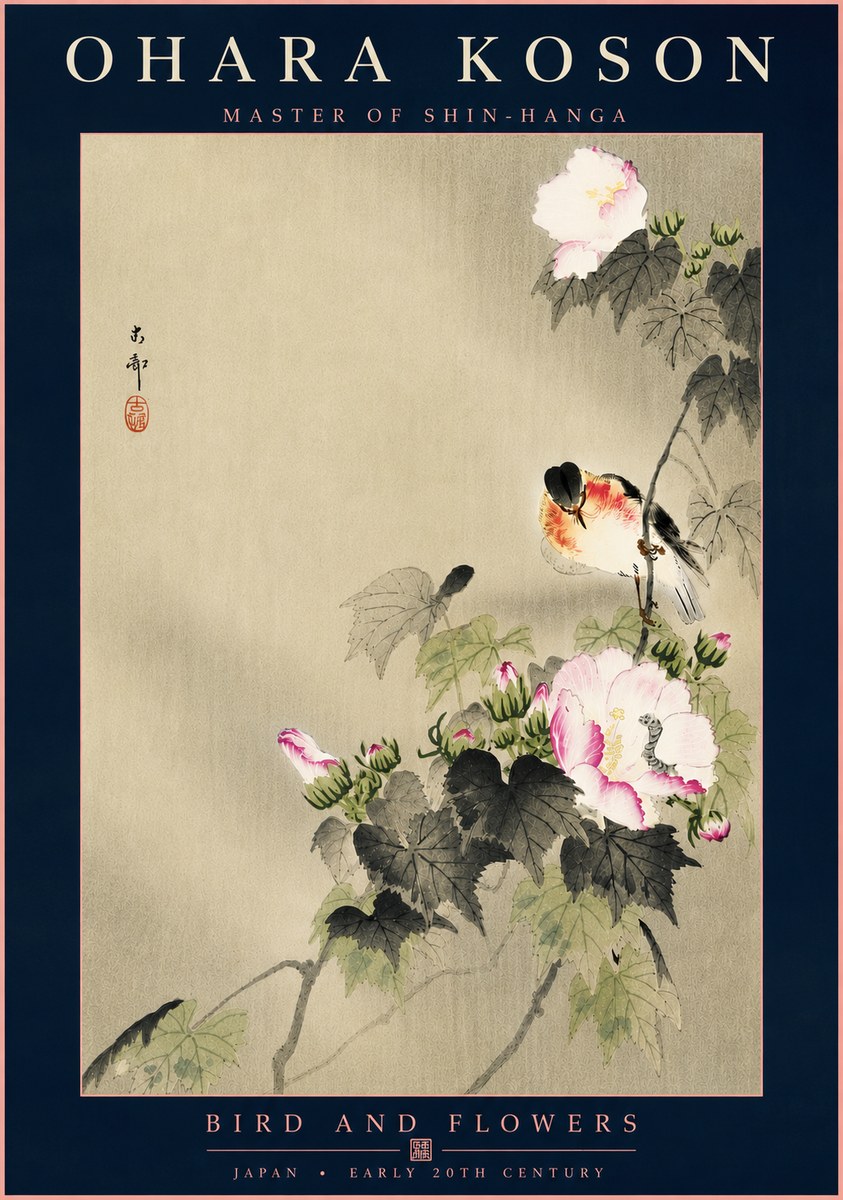Ohara Koson Bird and Flowers No6 - Póster