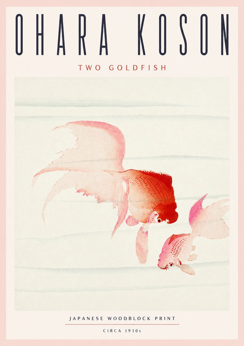 Ohara Koson Two Goldfish No4 - Póster