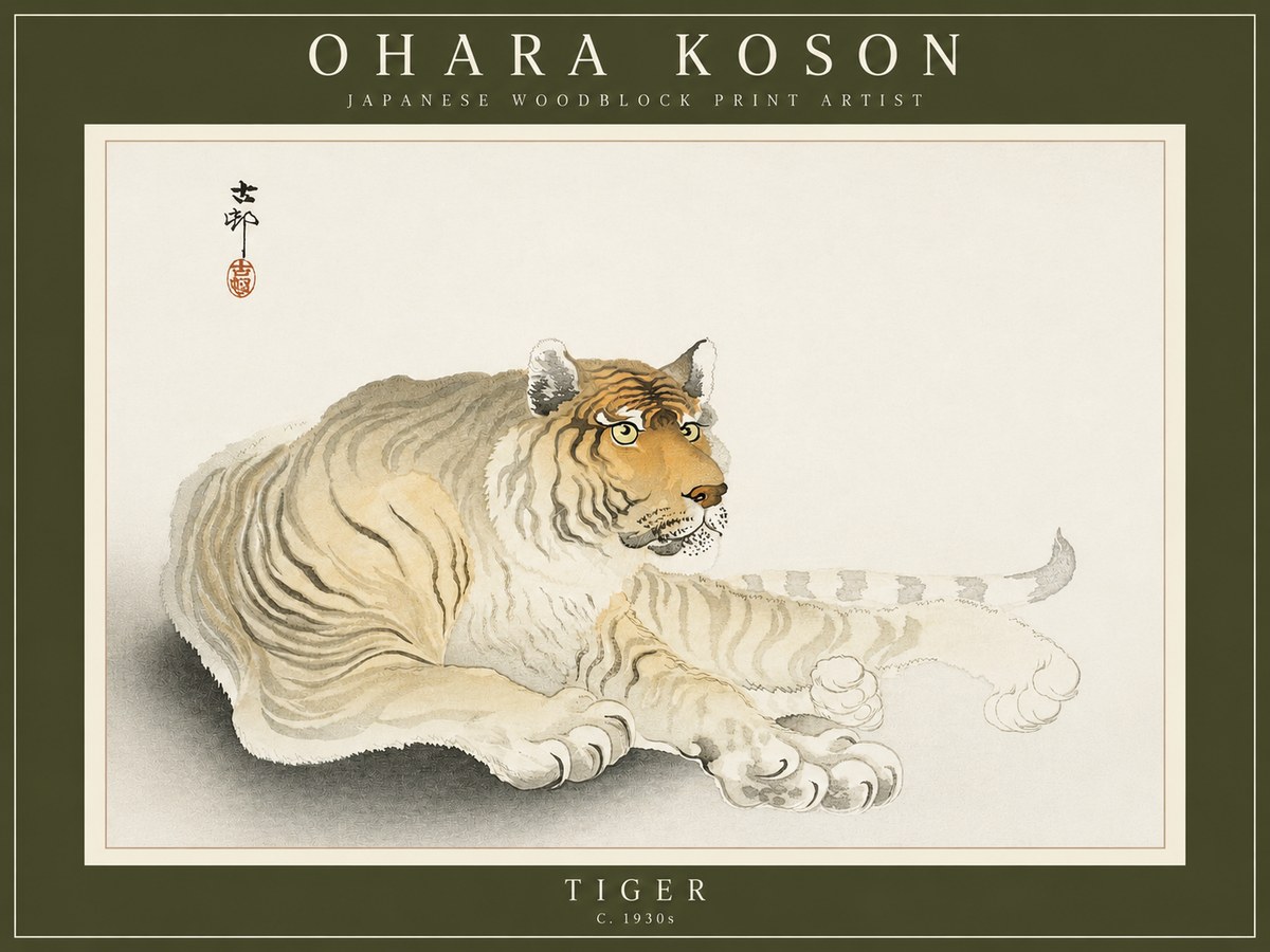 Ohara Koson Tiger No2 - Póster