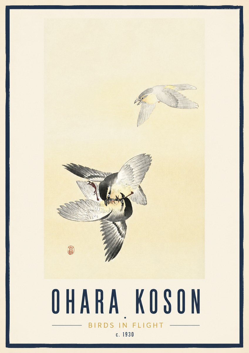 Ohara Koson Birds in Flight No3 - Póster