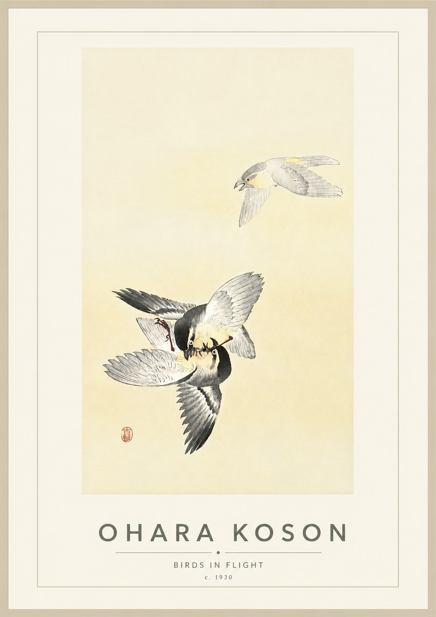 Ohara Koson Birds in Flight No4 - Póster