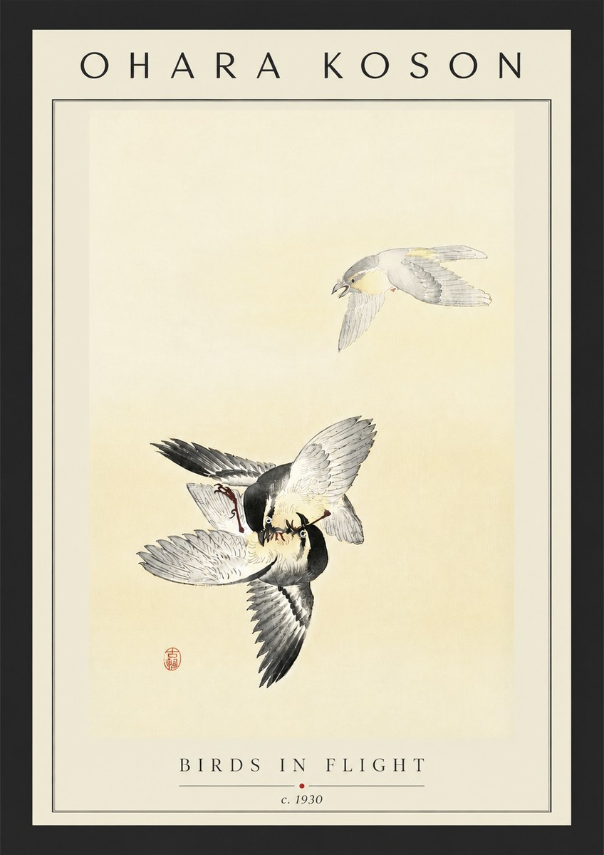Ohara Koson Birds in Flight No6 - Póster