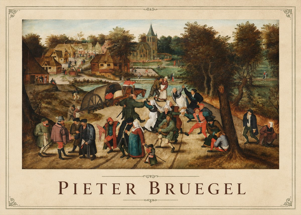 Pieter Bruegel The Peasant Dance I No1 - Póster