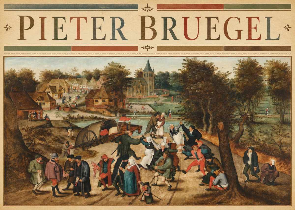 Pieter Bruegel The Peasant Dance I No3 - Póster
