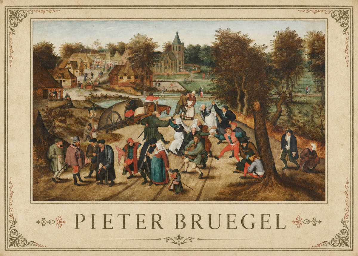 Pieter Bruegel The Peasant Dance I No4 - Póster