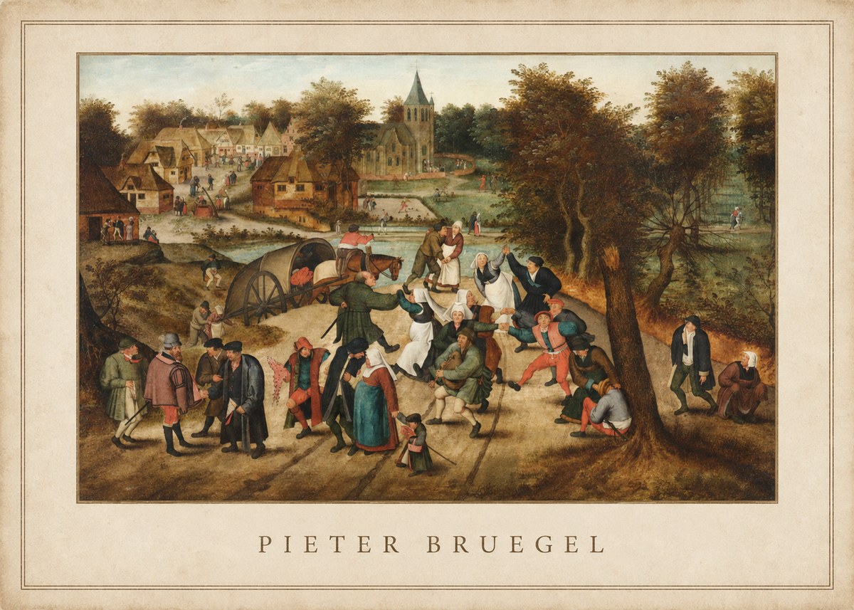 Pieter Bruegel The Peasant Dance I No5 - Póster