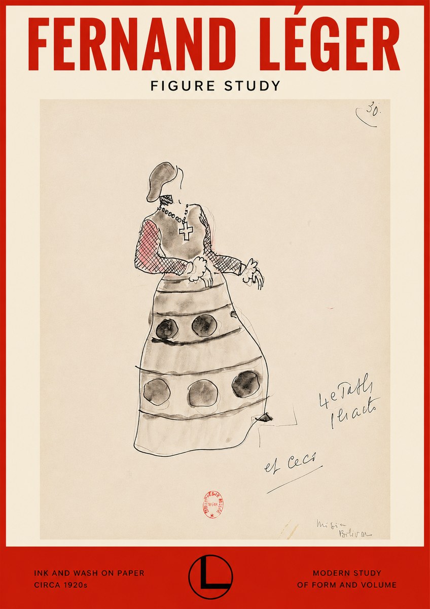 Fernand Léger Costume Design for Le Patin No2 - Póster