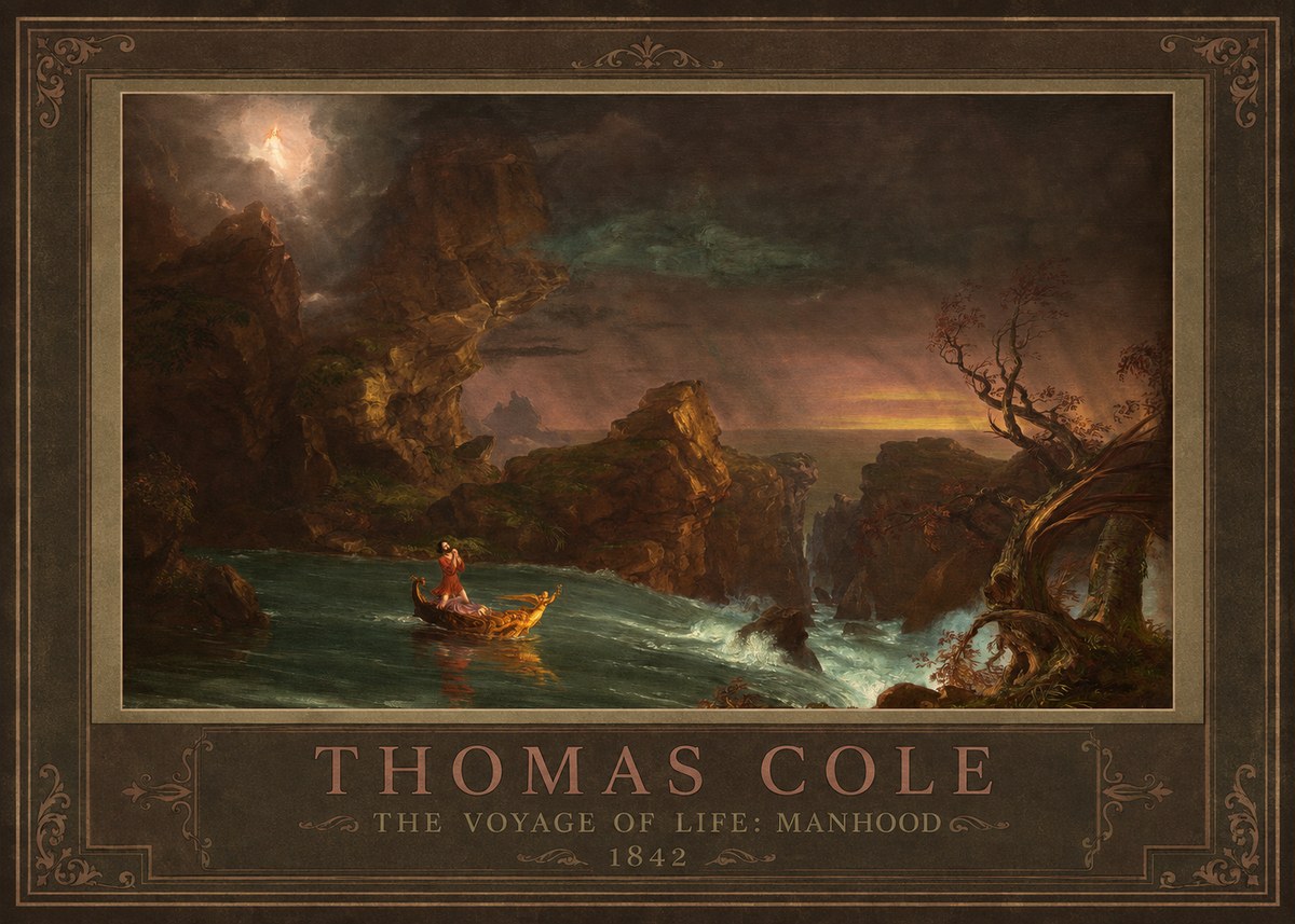 Thomas Cole The Voyage of Life: Manhood I No1 - Póster
