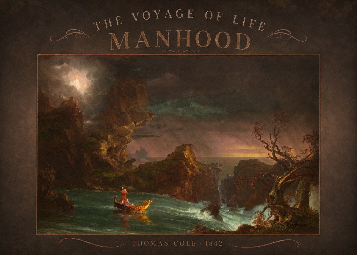 Thomas Cole The Voyage of Life: Manhood I No3 - Póster