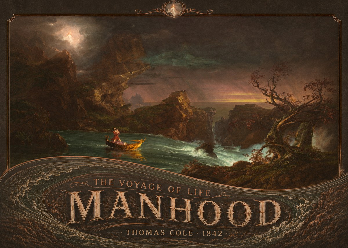 Thomas Cole The Voyage of Life: Manhood I No5 - Póster