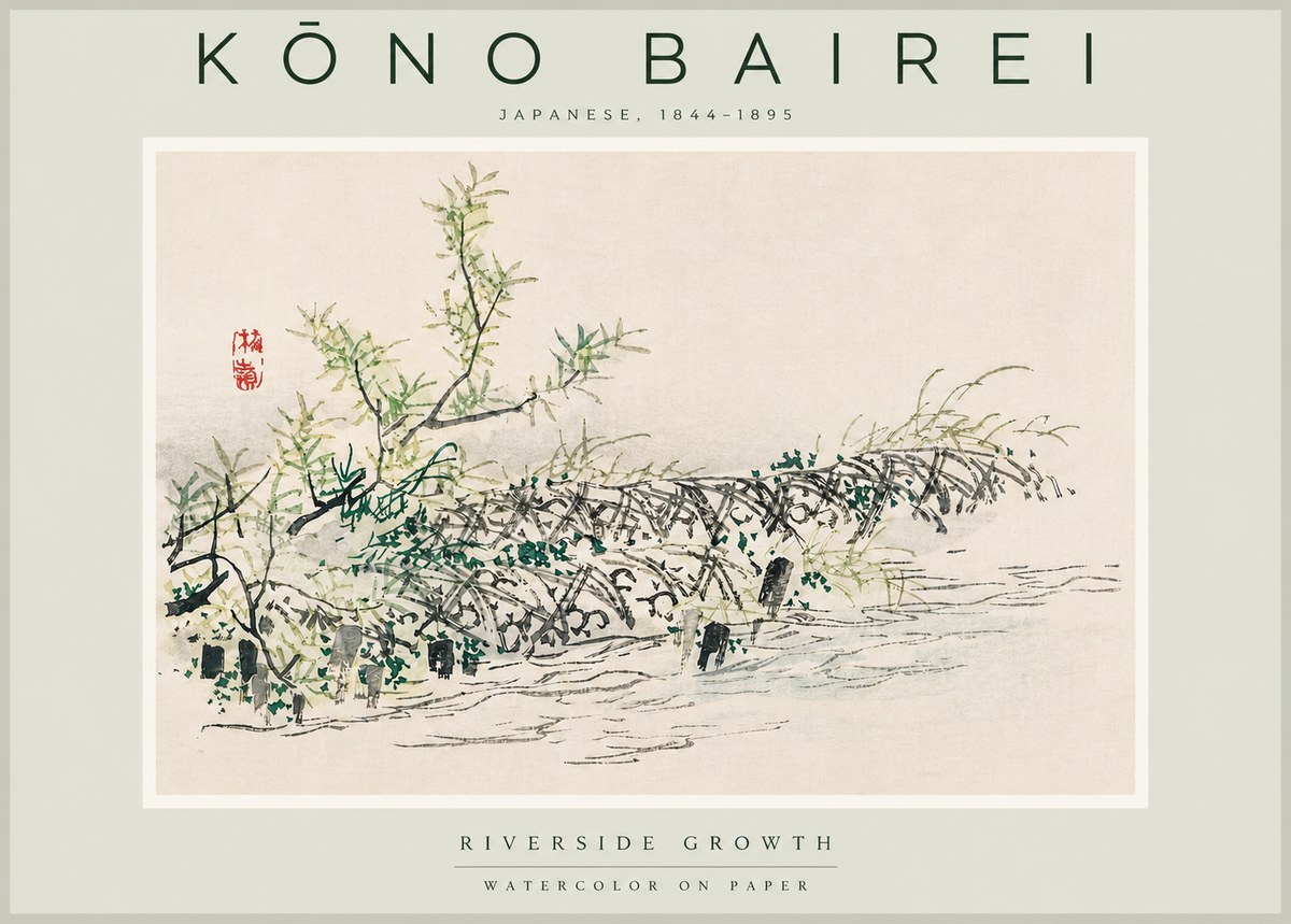 Kōno Bairei Riverside Growth No5 - Póster