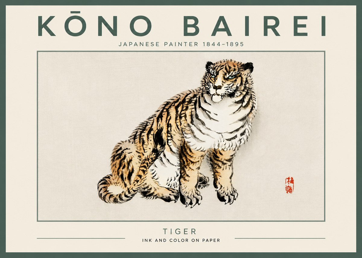 Kōno Bairei Tiger No4 - Póster