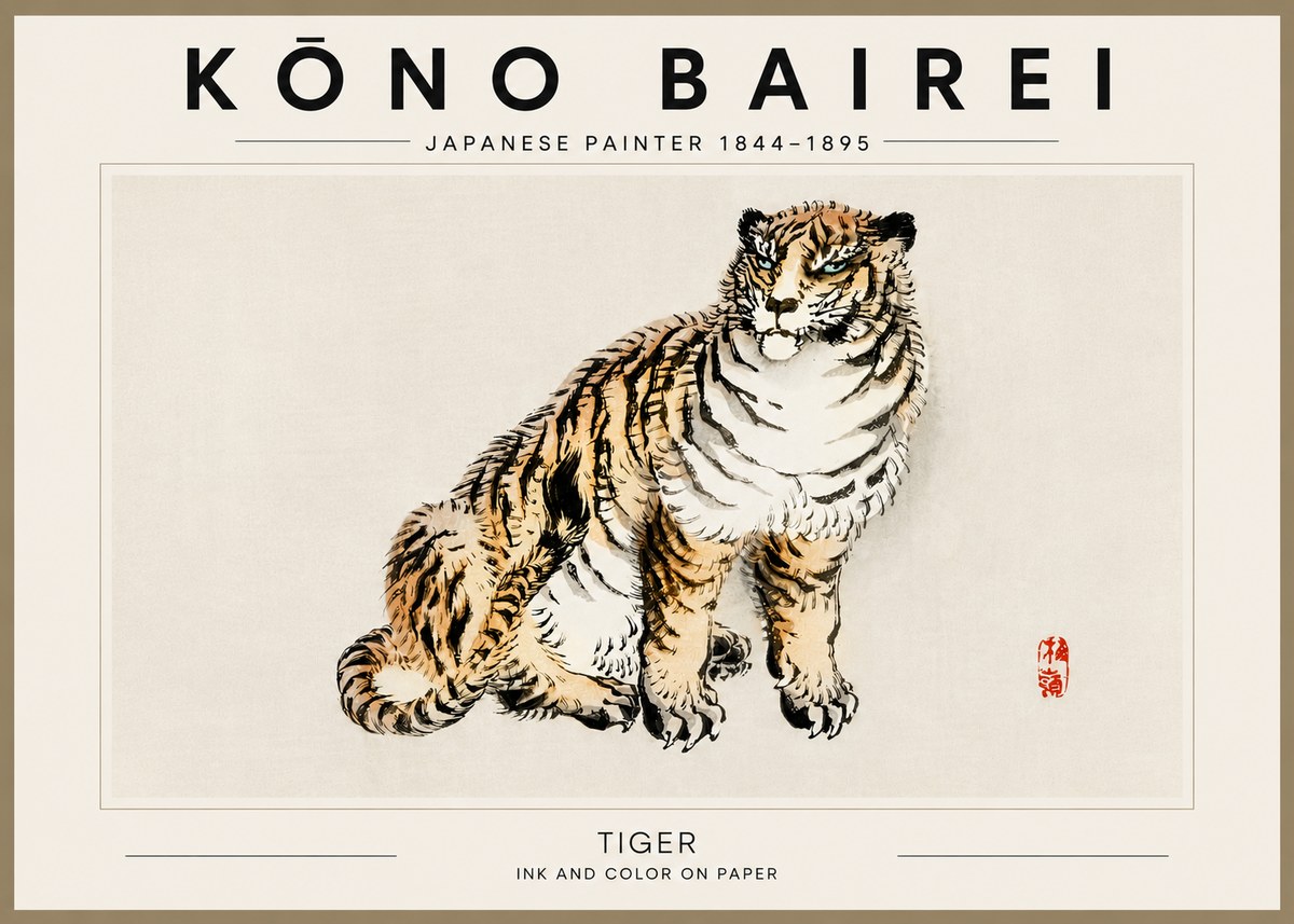 Kōno Bairei Tiger No6 - Póster