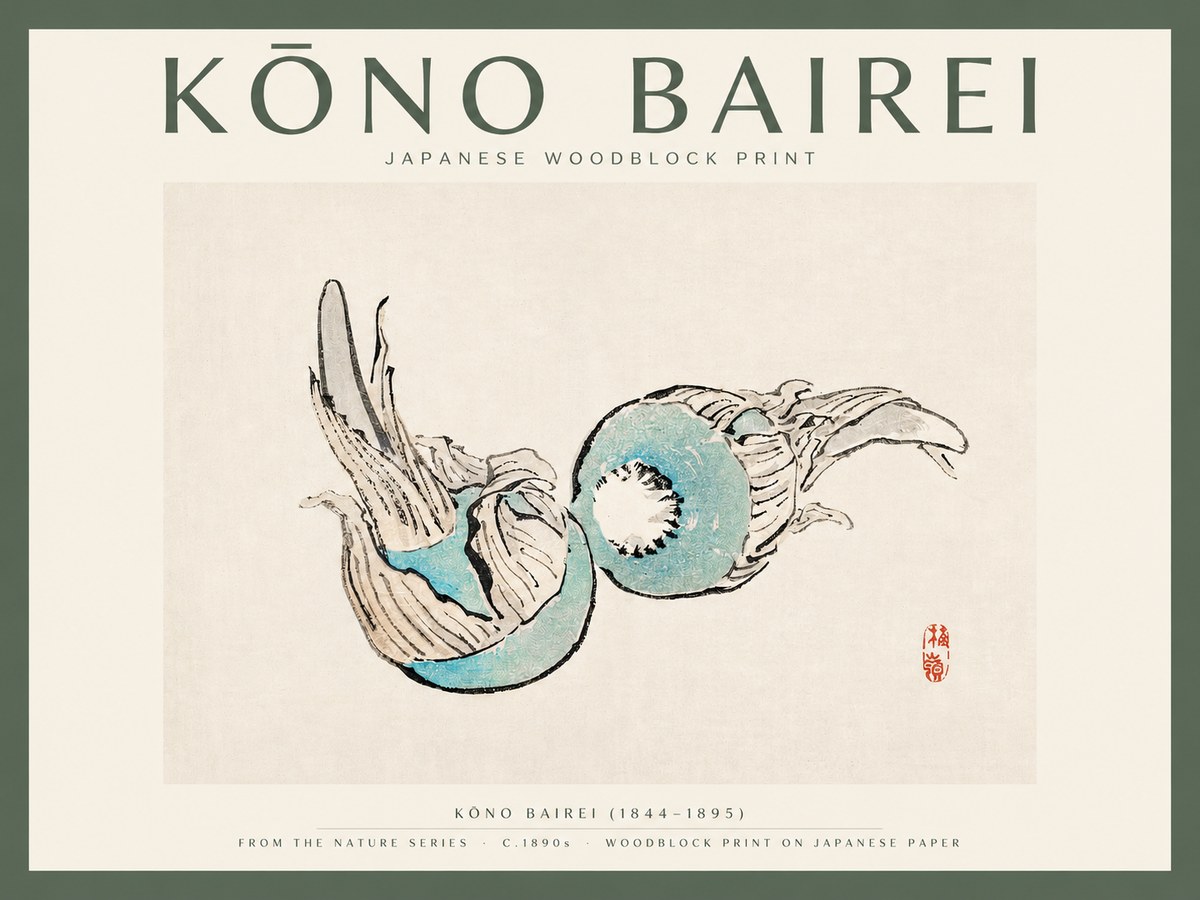 Kōno Bairei Abstract Botanical Forms No2 - Póster