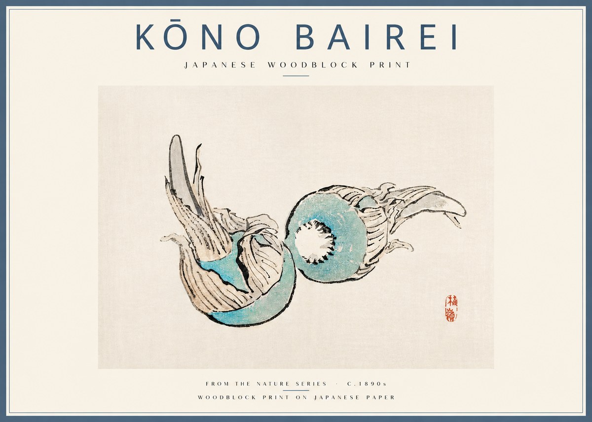 Kōno Bairei Abstract Botanical Forms No3 - Póster