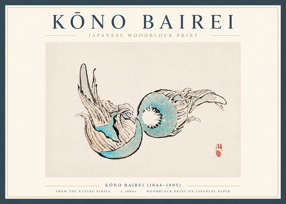 Kōno Bairei Abstract Botanical Forms No4 - Póster