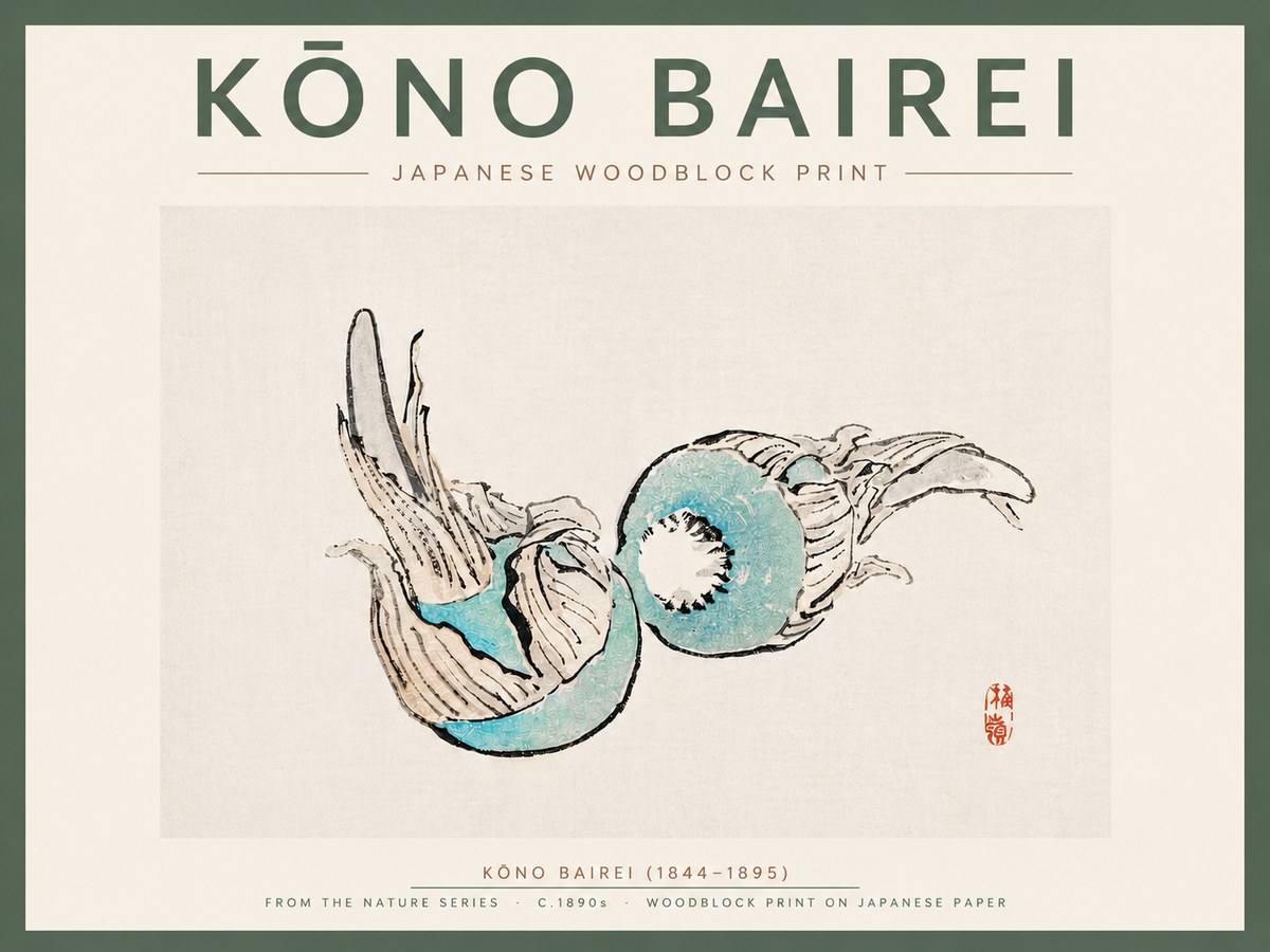 Kōno Bairei Abstract Botanical Forms No5 - Póster