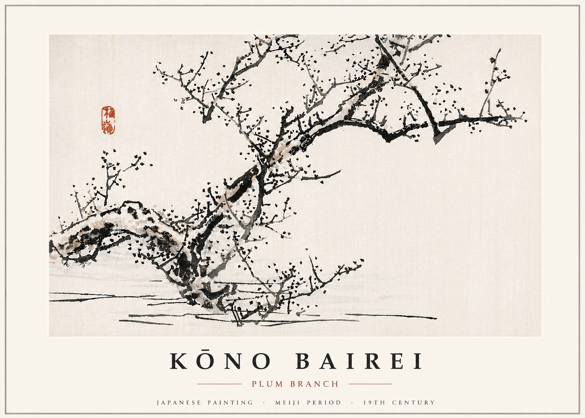 Kōno Bairei Plum Branch No6 - Póster