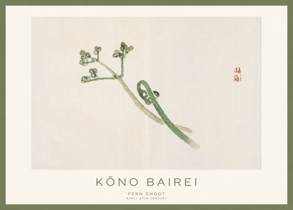 Kōno Bairei Fern Shoot No1 - Póster