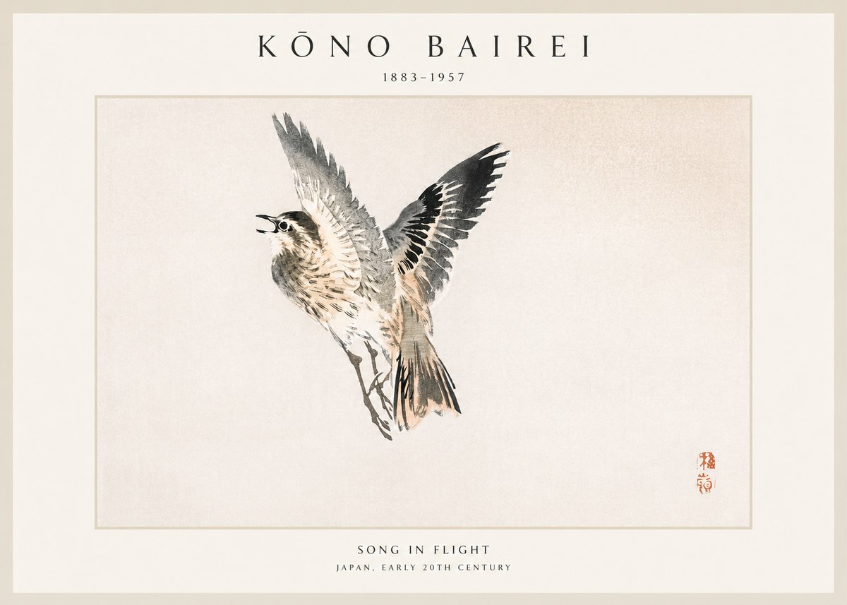 Kōno Bairei Song in Flight No1 - Póster