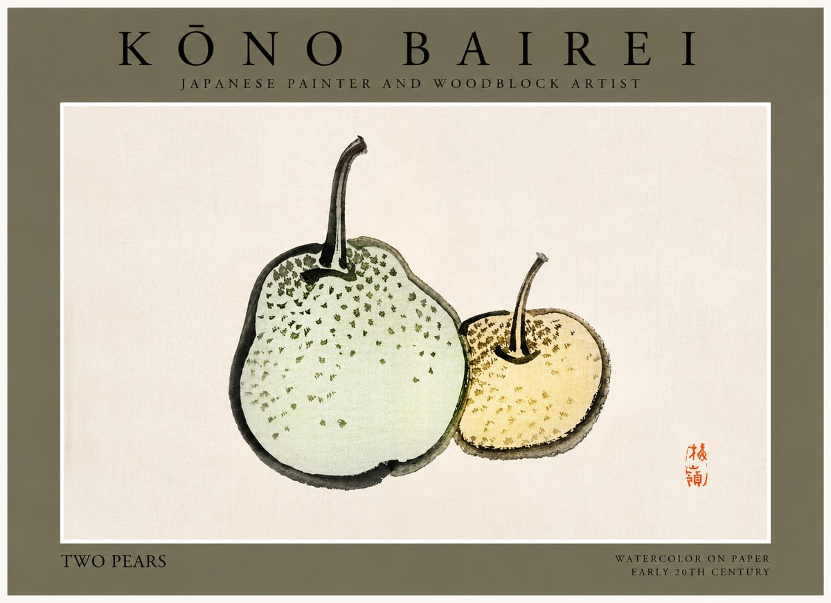 Kōno Bairei Two Pears No3 - Póster
