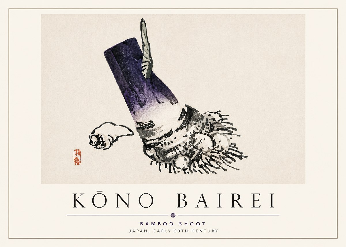 Kōno Bairei Bamboo Shoot No6 - Póster