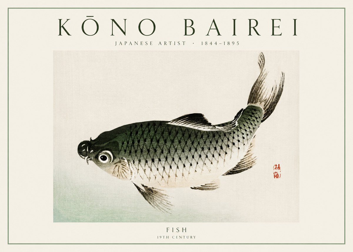 Kōno Bairei Fish I No1 - Póster