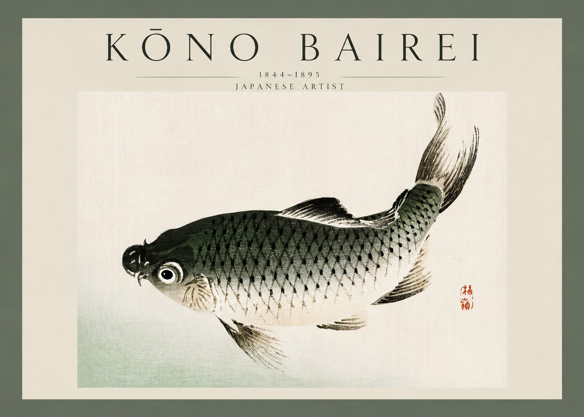 Kōno Bairei Fish I No3 - Póster