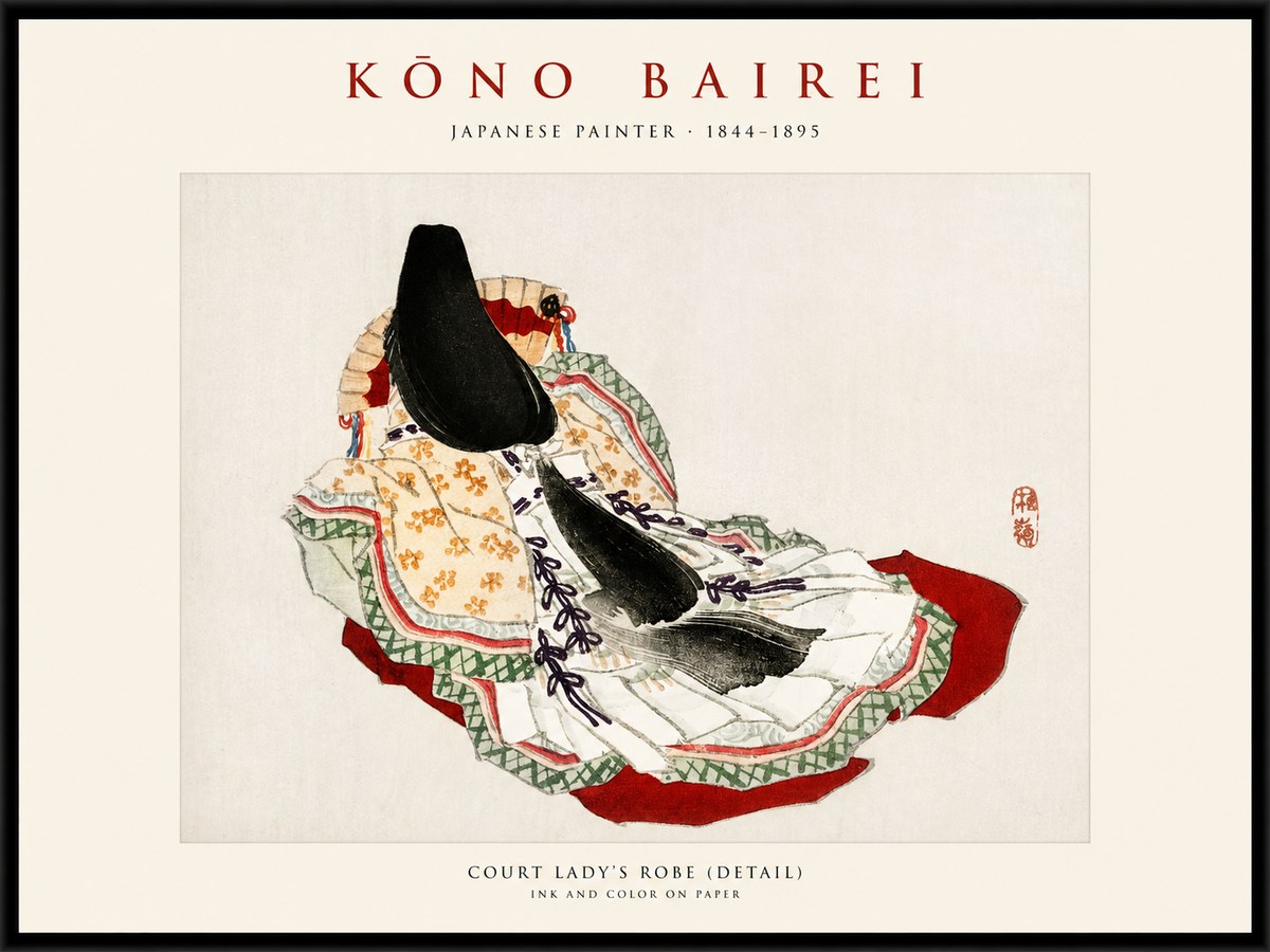 Kōno Bairei Court Lady's Robe (Detail) No1 - Póster