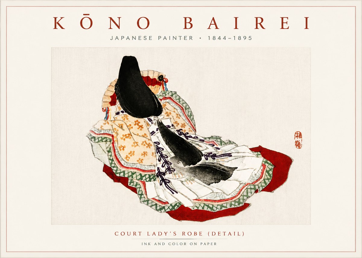 Kōno Bairei Court Lady's Robe (Detail) No6 - Póster